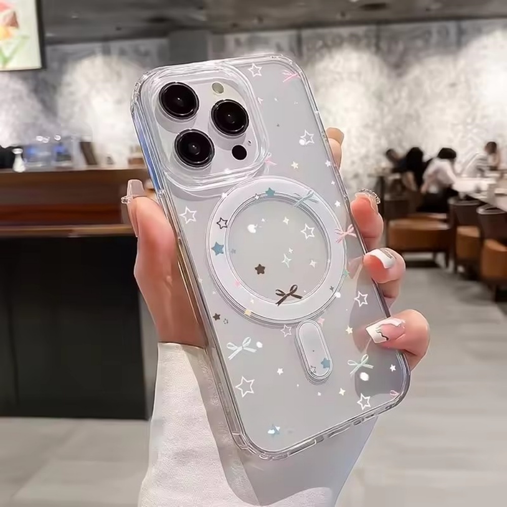Phone Cases With Magsafe - Star Bow Print Clear Phone Case