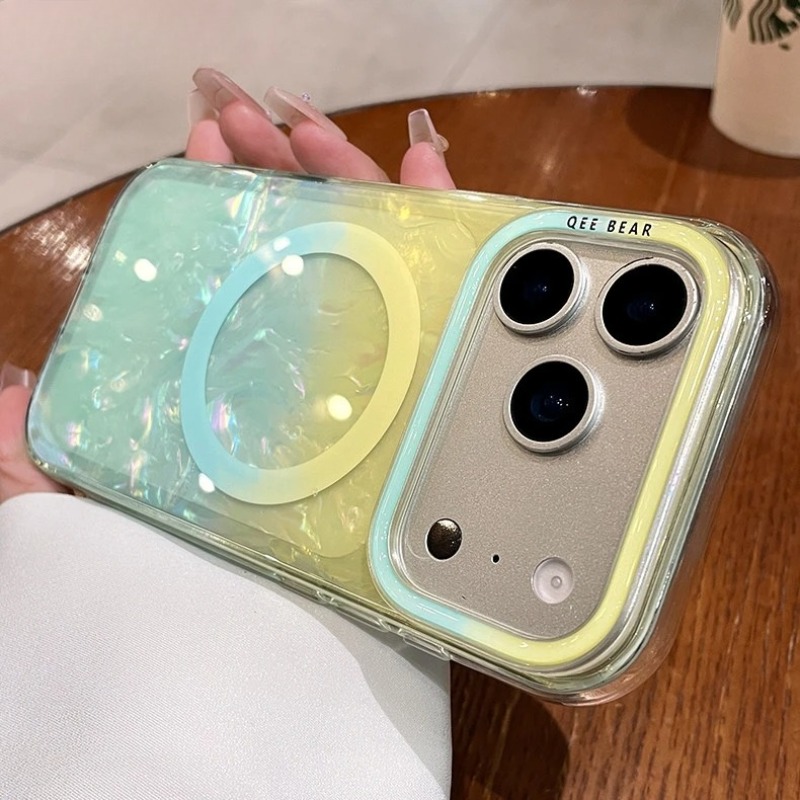 Gradient Color Case - Gradient Rainbow Shell Pattern Magnetic Phone