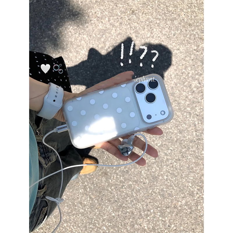 Phone Cases Polka Dot - Simple Angel White Polka Dot Clear