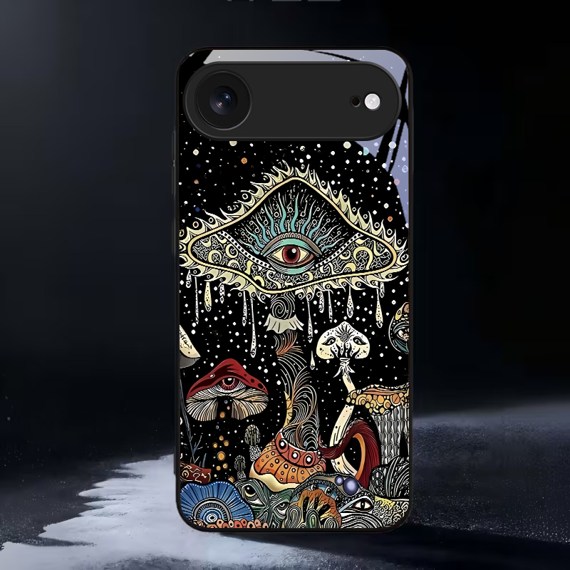 Phone Cases Xs Iphone - Mystic Evil Eye Mushroom Black Glass