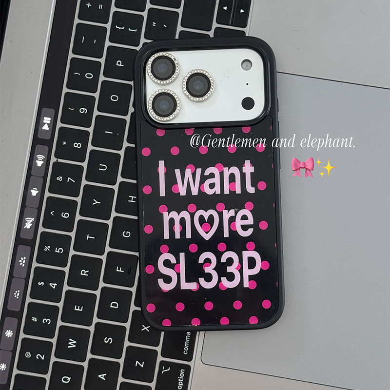 Phone Cases Polka Dot - Korean Ins Polka Dots Pink Letters