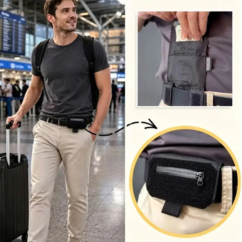 Card Holder Slim Case - Portable Waist Belt Wallet,Men Gift,Slim Hidden