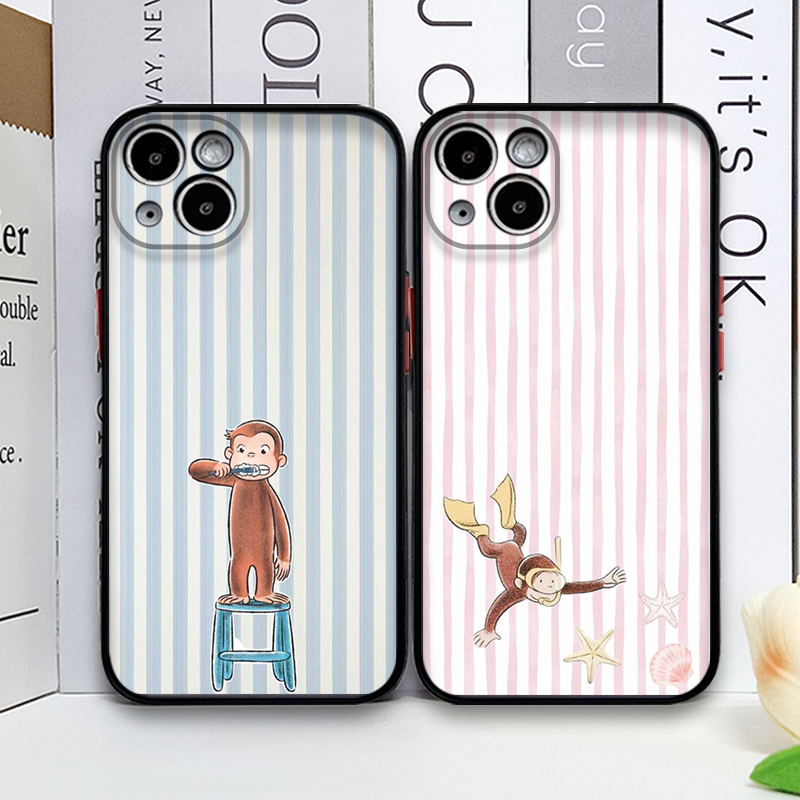 Phone Cases Xs Iphone - Cartoon Striped Monkey Holding Cat Phone