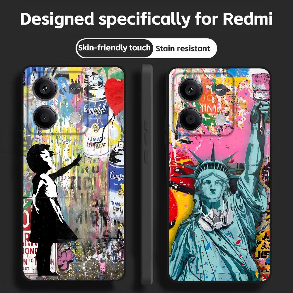 Banksy Graffiti Art  Phone Cas - đánh giá và giá Phone Cases Xiaomi Redmi 12