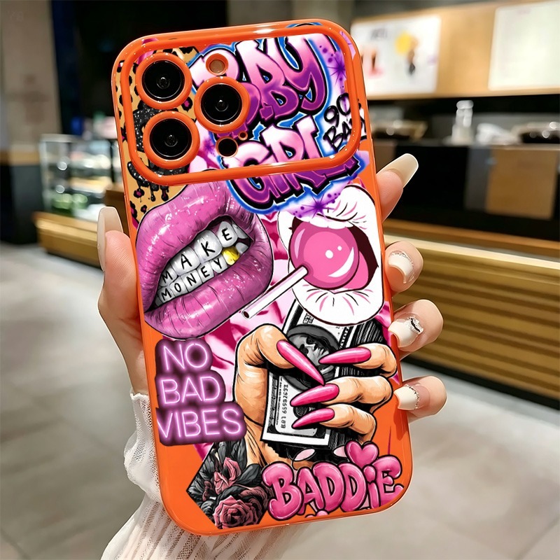 Hip Hop Pink Lips Baby Girl Gr - đánh giá và giá Phone Cases Popular