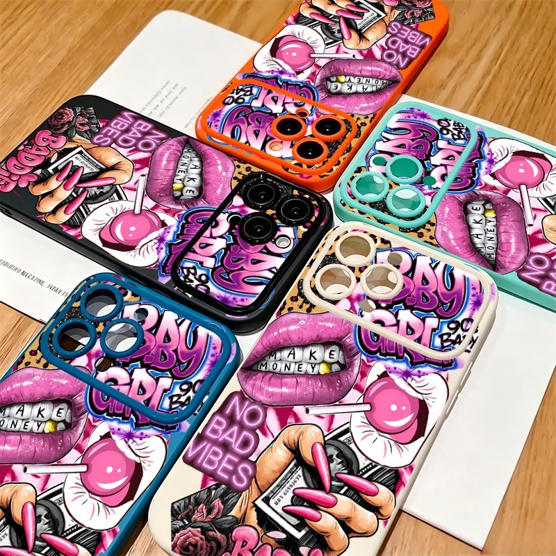 Hip Hop Pink Lips Baby Girl Gr - đánh giá và giá Phone Cases Popular