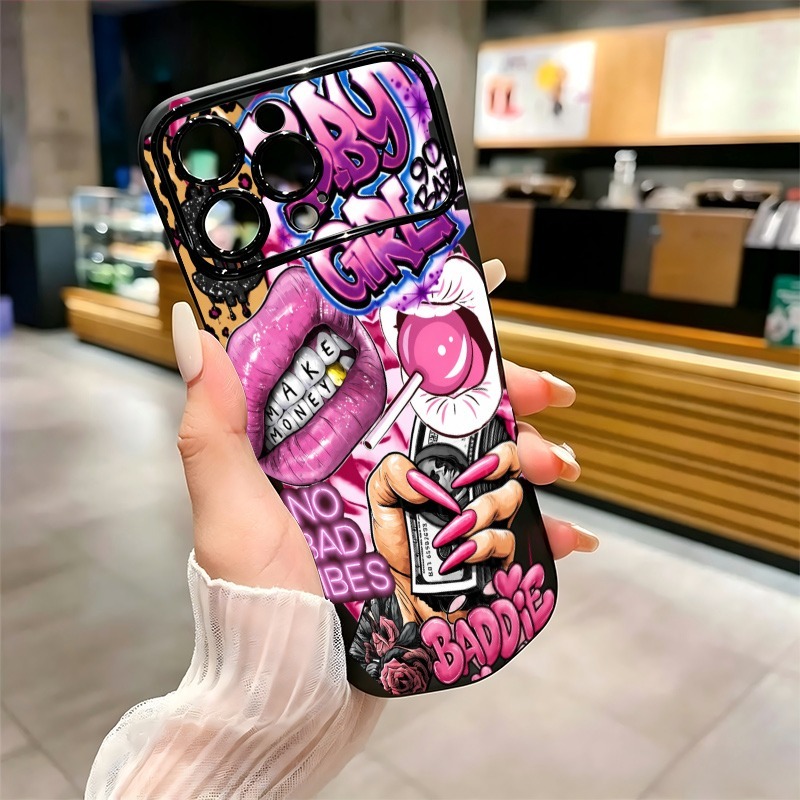 Hip Hop Pink Lips Baby Girl Gr - đánh giá và giá Phone Cases Popular