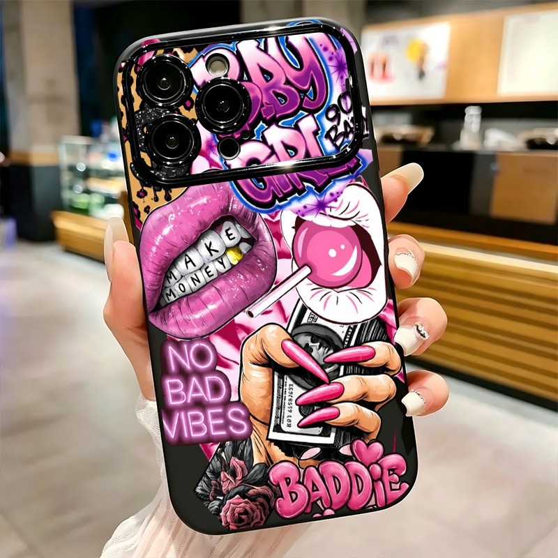Hip Hop Pink Lips Baby Girl Gr - đánh giá và giá Phone Cases Popular