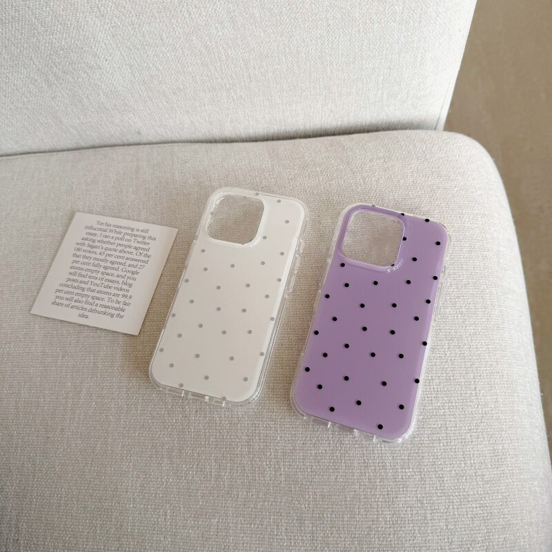 Korean White & Purple Polka Do - đánh giá và giá Phone Cases Polka Dot