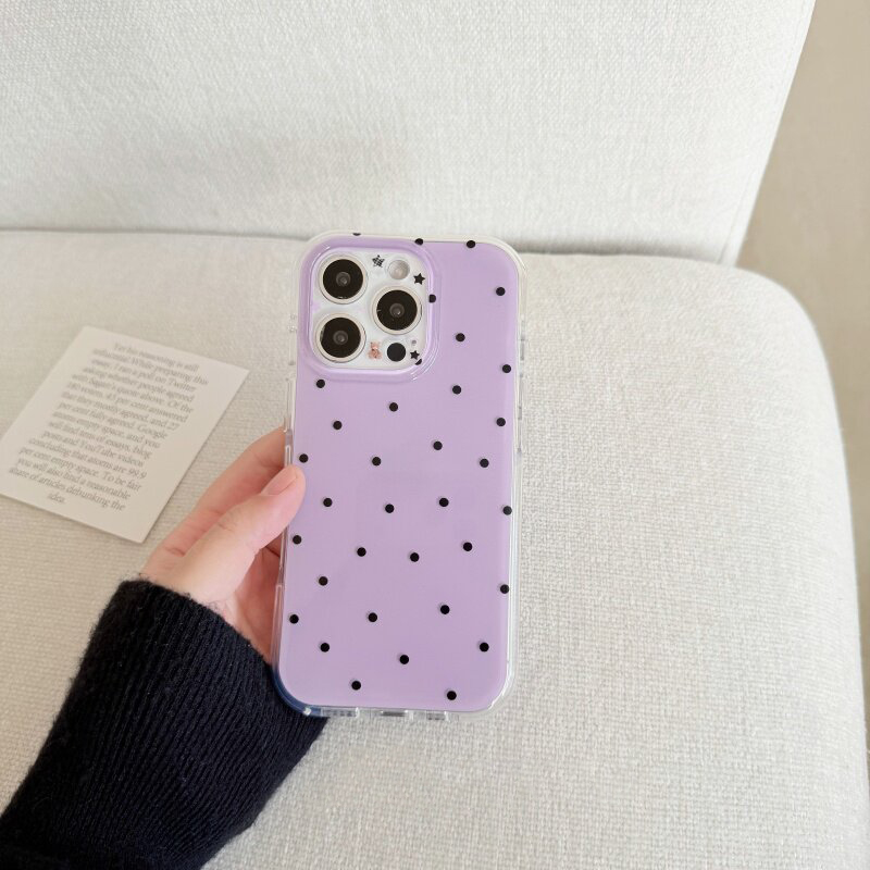 Korean White & Purple Polka Do - đánh giá và giá Phone Cases Polka Dot