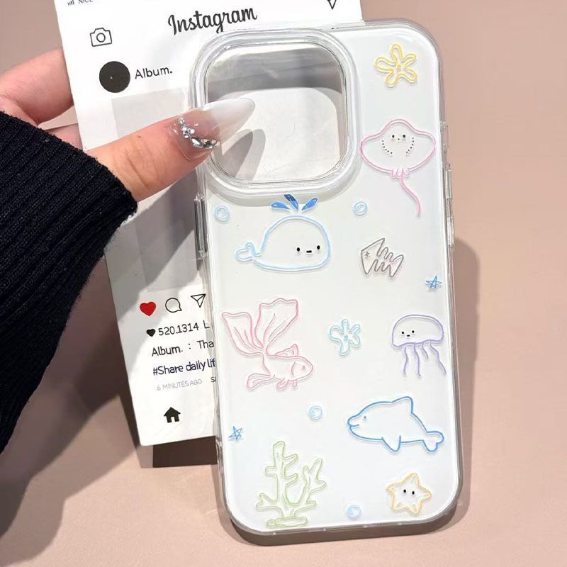 Line Drawings Of Small Seabed  - đánh giá và giá Phone Cases Drawing