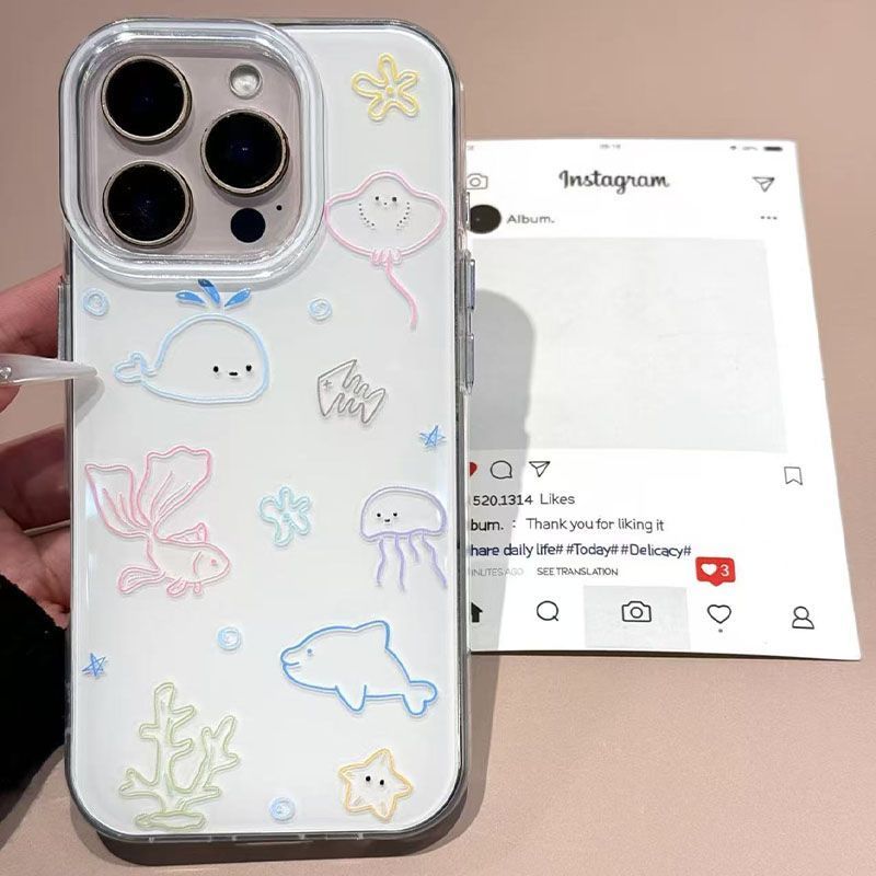 Line Drawings Of Small Seabed  - đánh giá và giá Phone Cases Drawing
