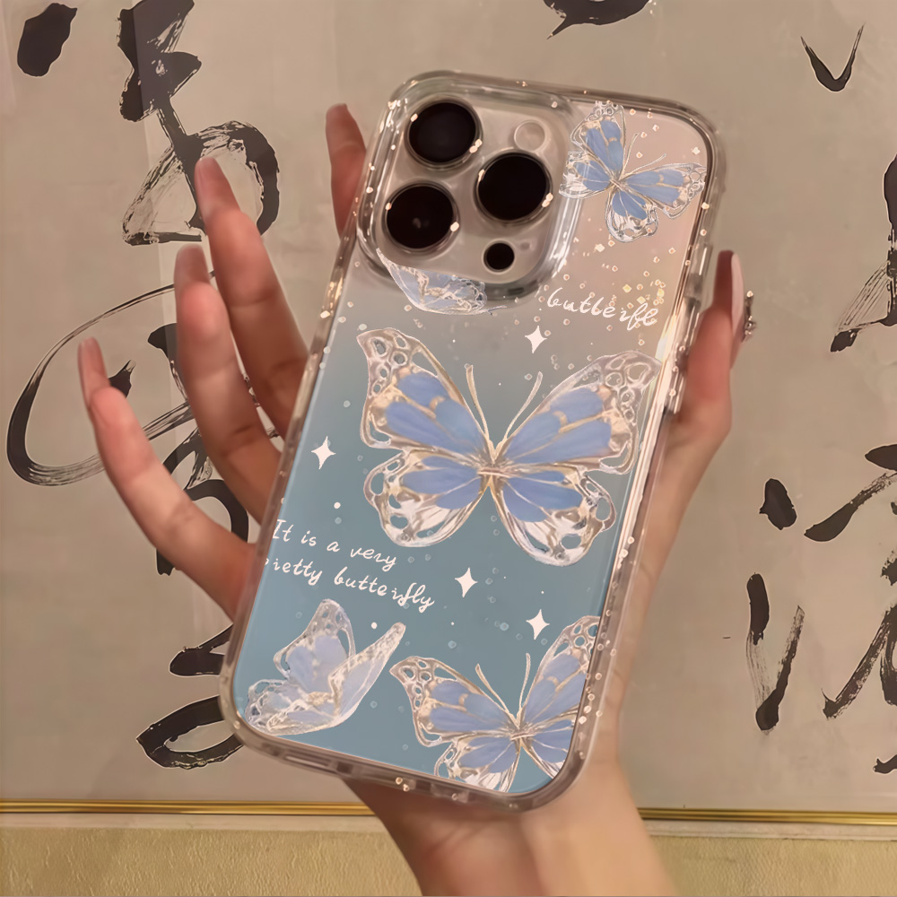 Luxury Blue Butterfly Clear Gl - đánh giá và giá Phone Cases Expensive