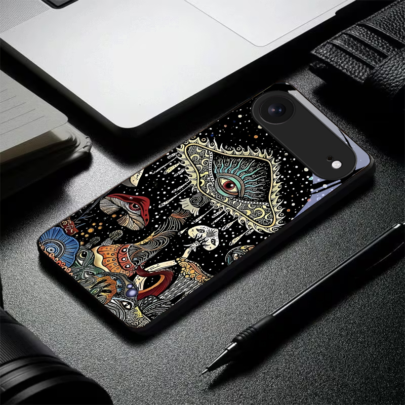 Mystic Evil Eye Mushroom Black - đánh giá và giá Phone Cases Xs Iphone