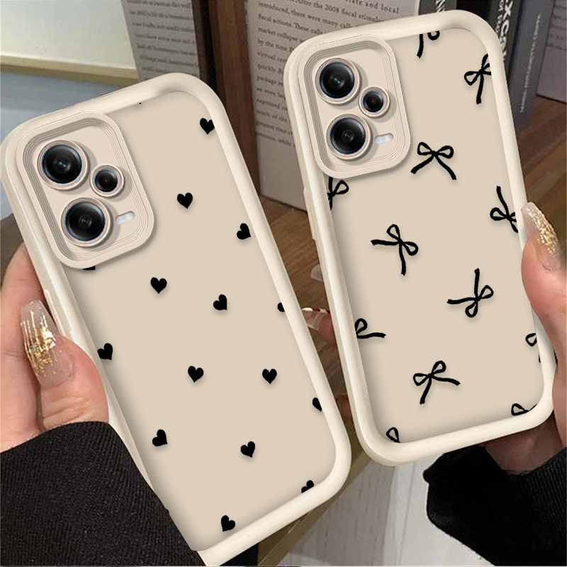 Black Love Heart Bowknot Phone - đánh giá và giá Phone Cases Xiaomi Redmi 12