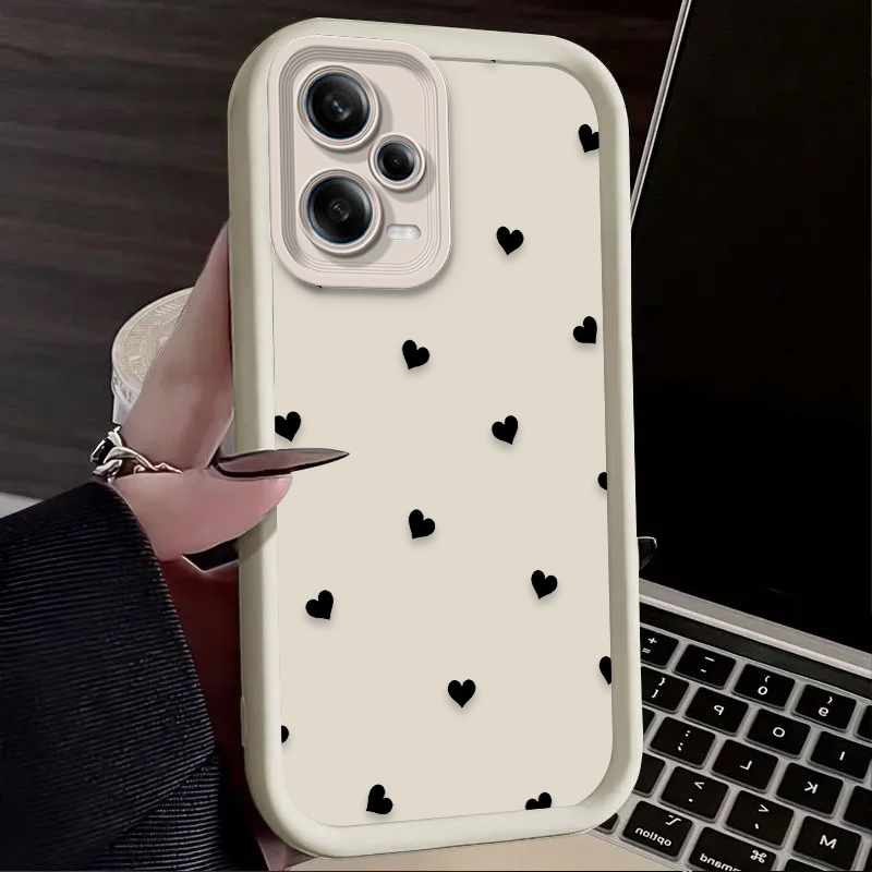 Black Love Heart Bowknot Phone - đánh giá và giá Phone Cases Xiaomi Redmi 12