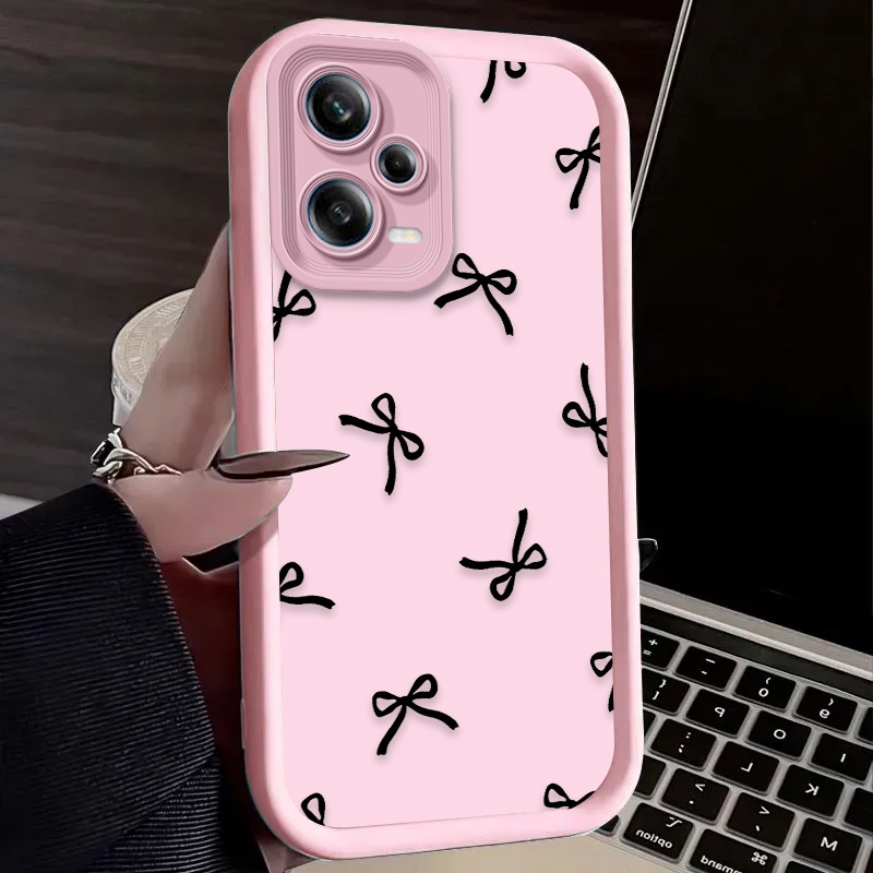 Black Love Heart Bowknot Phone - đánh giá và giá Phone Cases Xiaomi Redmi 12
